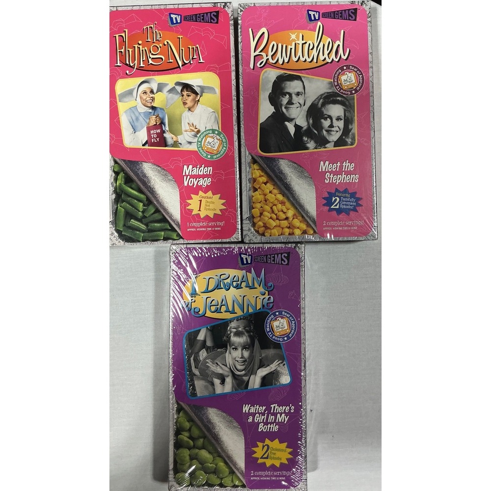 TV Screen Gems VHS Lot Flying Nun Bewitched I Dream Of Jeannie Used